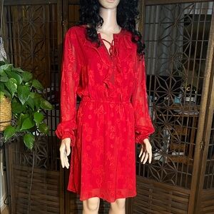 NWT CHELSEA TAYLOR RED DRESS 12